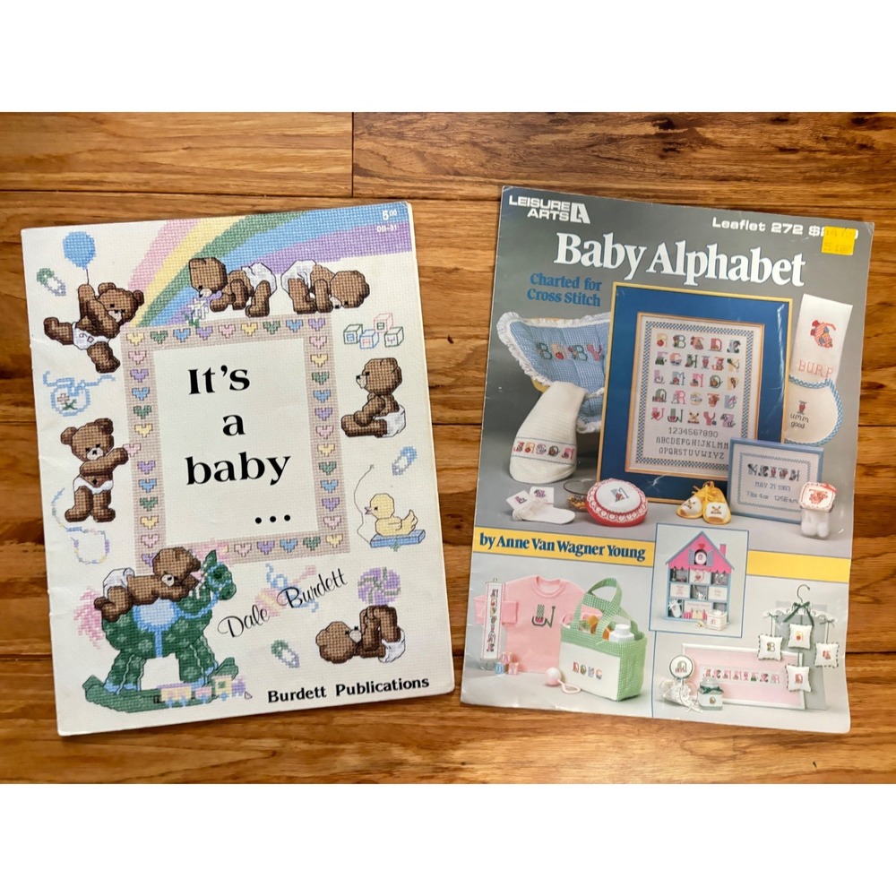 Vintage Baby Cross Stitch‎ Pattern Booklets Leisure Arts & Burdett Publications